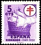 Spain 1949 Pro Tuberculous 5 CTS Violet Edifil 1066. 1066. Uploaded by susofe